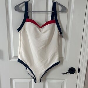 Shade & Shore Women's One Piece Swimsuit - Cream, Red, and Blue